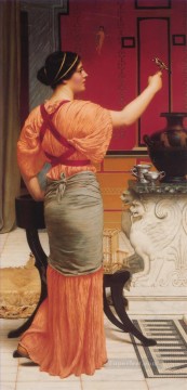 Lesbia con su Gorrión Dama neoclásica John William Godward Pinturas al óleo